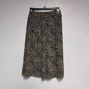 J crew pleated Animal print skirt size 00 women’s long cheetah leopard